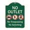 Signmission Designer Series-No Outlet No Trespassing Or Soliciting With No Car And No U-tu, 24" H, G-1824-9968 A-DES-G-1824-9968 - alternate 1